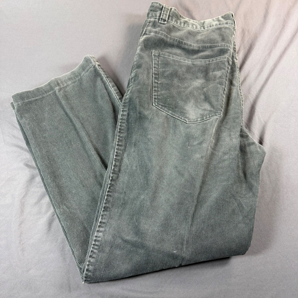 Eddie Bauer Vintage Corduroy Pants Mens 34 Olive Green Straight Leg